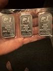 3 Ounces .999 Fine Silver 3 Unique Prospector Theme Bars.