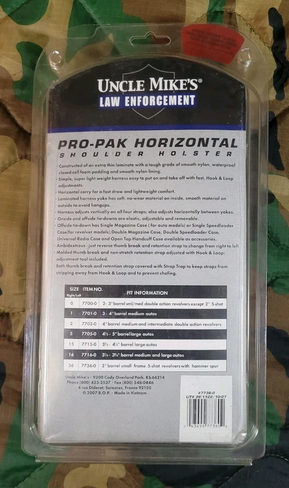 UNCLE MIKES 2 IN REVOLVER SHOULDER HOLSTER RIGHT HAND BLACK  S&W TAURUS RUGER - Image 2 of 4