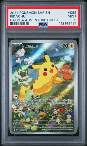 2024 POKEMON SVP EN-SV BLACK STAR PROMO PALDEA ADVENTURE CHEST PIKACHU PSA 9