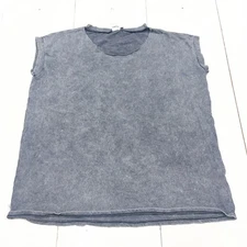 Mono B Shirt Womens Large Gray Washed Sleeveless Boxy Muscle Tee Cotton Casual