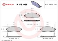 Bremsbelagsatz Scheibenbremse Prime Brembo P 56 096 FüR NV200 NP300 Nissan D40 3