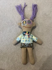 Simply Lulabells Doll Ugly Red Yarn Hair Patchwork Floral Cloth 16” Handmade Rag