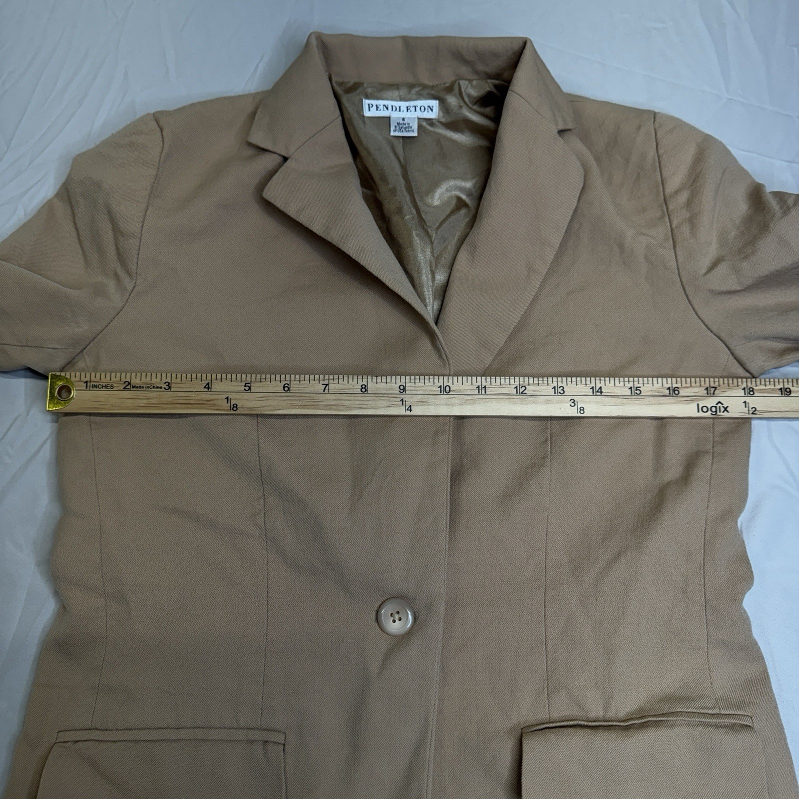 Pendleton Virgin Wool Tan Blazer Jacket, Size 6, … - image 6