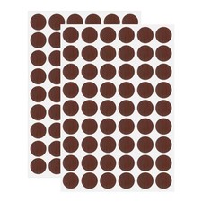 2 Sheets Screw Hole Covers Stickers 21mm 54 in 1 Self Adhesive Dark Brown