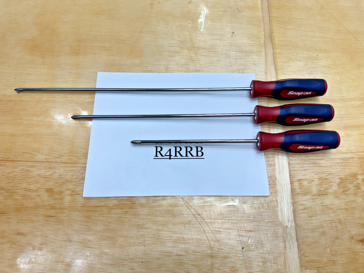 Snap-on Tools 3pc Instinct Hard Grip ALL P2 LONG Screwdrivers RED