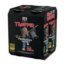 Trooper x Crew Republic Lager 4 x 500ml Cans 5% ABV Iron Maiden Beer