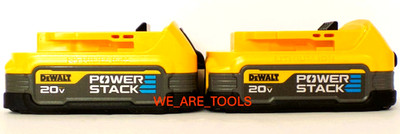 (2) DEWALT DCBP034 BARE 1.7 Ah Power Stack Lithium Ion Compact Battery