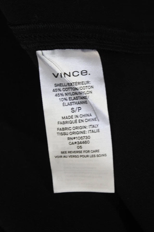 Vince 女式棉混纺高腰直筒 Midi 铅笔裙黑色 S 码 — 第 4/4 张图片