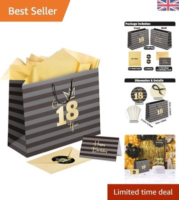 13'' Geschenktüte zum 18. Geburtstag für Sie & Ihn - komplett mit Karte & Taschentuch