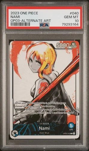 Nami PSA 10 - OP03-040 Alternate Art Leader - Pillars Of Strength- One Piece TCG