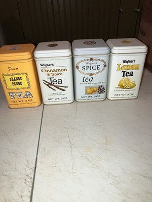 Vintage John Wagner Tea Tins Empty Qty 4