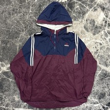 Vintage Adidas Jacket Mens Large 90s Y2K Zip Hood Windbreaker Stripe Colorblock