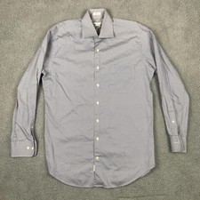 Peter Millar Dress Shirt Mens Size M Blue Geometric Long Sleeve Button Front