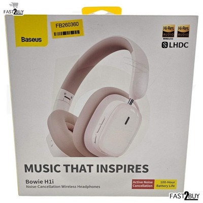 Baseus Bowie H1i Wireless Kopfhörer Weiß Noise Cancelling Hi-Res Audio