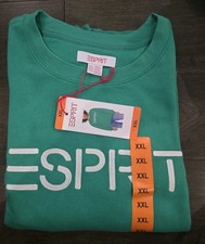 NEW XXL Esprit Women's Logo Fleece Crewneck Sweatshirt Green Viral 80's Costco