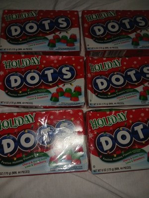 DOTS Gum Drop Candy. 6-6oz Boxes. 36oz. Cherry Green Apple, Lime Strawberry. New