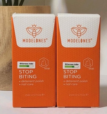 2 PACK! STOP BITING Deterrent Prevention Nail Polish by ModelOnes NIB Exp 5/2028