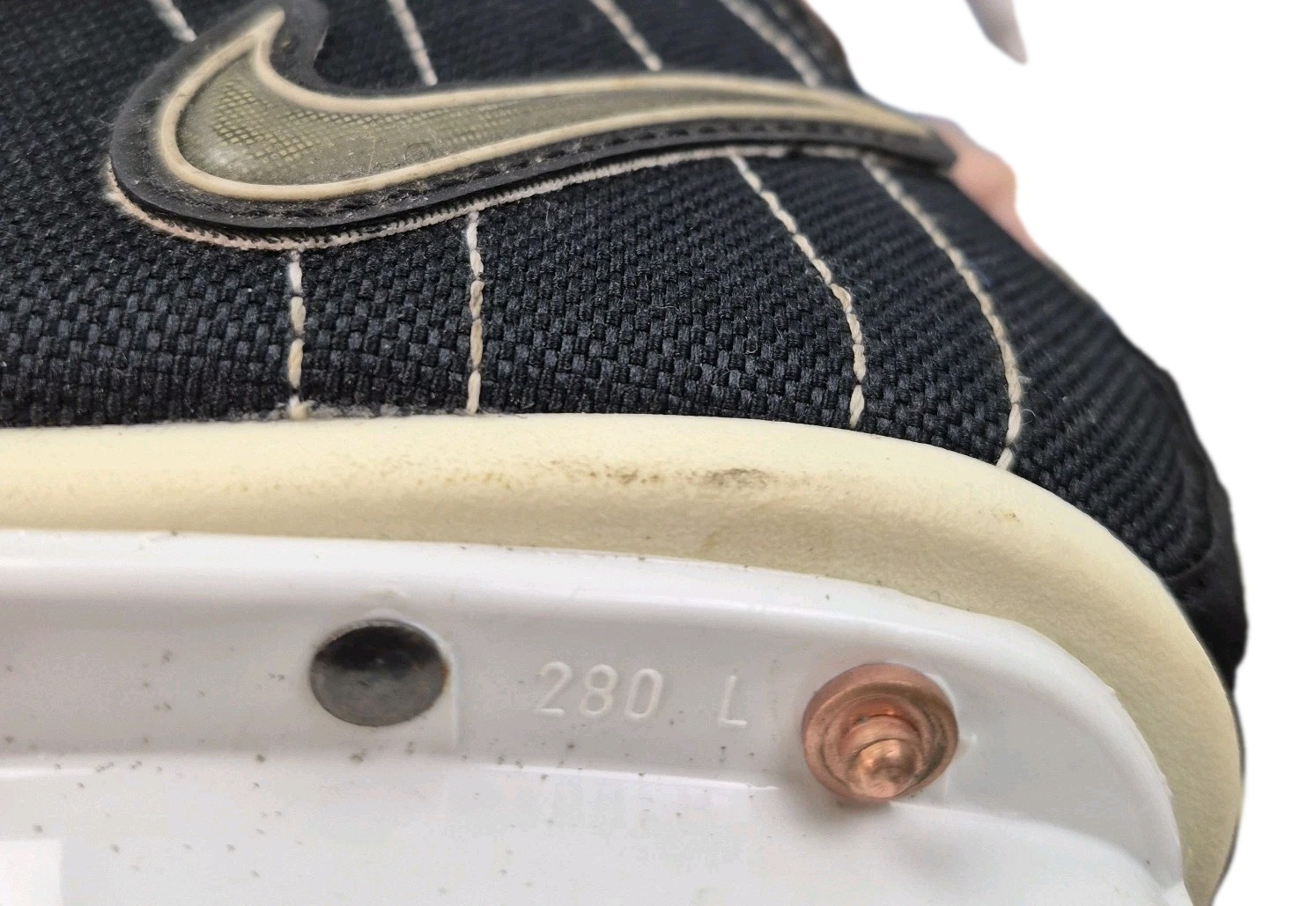 Nike Ignite TUUK Custom Hockey Skates 5 Black White Stitching Vintage Rare thumbnail 22