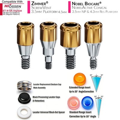 US Dental Locator Overdenture Abutment & Accessories Compatible Multiple Implant