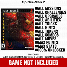 Spider-Man 2 100 All Items PS2 Memory Card CHEATS