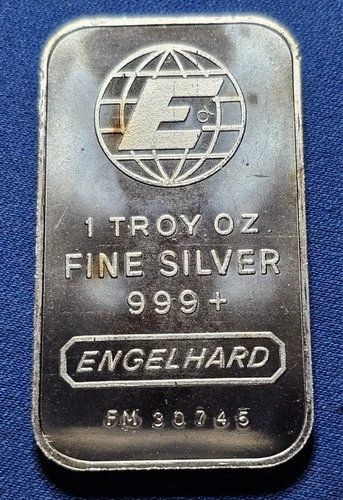 A ENGELHARD 1 OZ. SILVER COLLECTABLE BULLION SILVER BAR NICE SILVER BAR