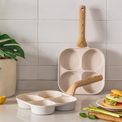 4 Loch vertiefte Frühstückspfanne mit Maifan Steinbeschichtung für Eier Burge