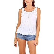 Womens Jersey Bubble Vest Ruched Stretch Ladies Elastic Neck and Hem Balloon Top