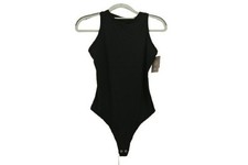 NEW Auden Luxe Stretch Fully Lined Bodysuit Sleeveless Snap Closure Black Size M