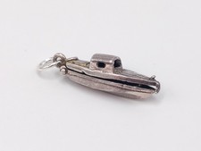 Ciondolo NUVO Vintage Argento Sterling 925 Apertura Speed Boat Persona Interno