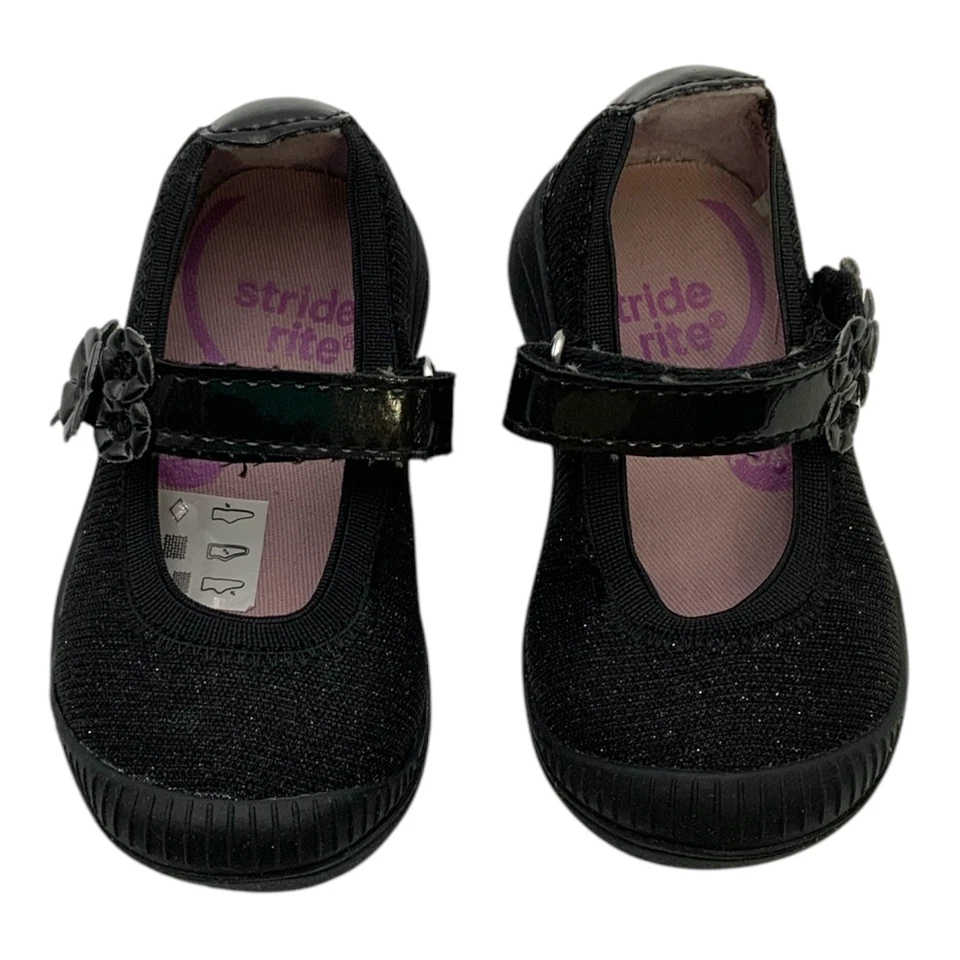 Stride Rite Layla Mary Jane 正装鞋 黑色 美国 学步儿童 女孩 4.5W — 第 4/4 张图片