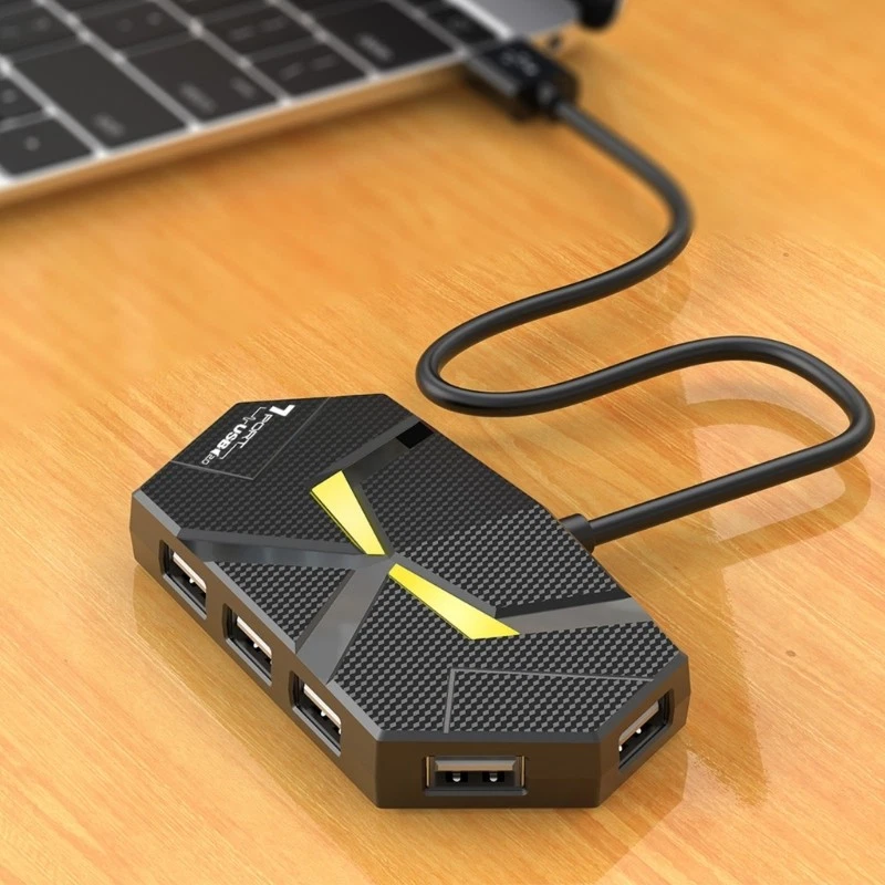 7-Port USB 2.0 Hub for Laptop PC Hard Drive Expansion Splitter