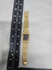 Seiko Tank Watch Men Champagne Dial Gold Tone Rectangle V701-5f59