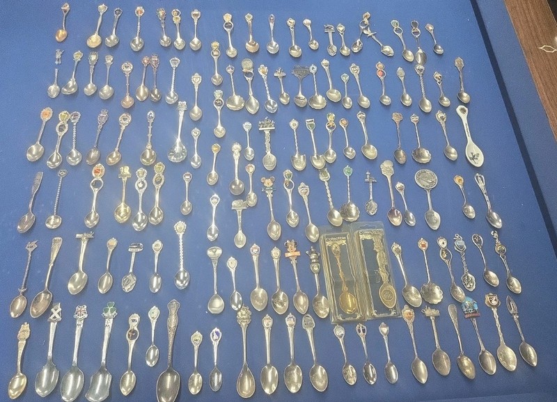 129 Antique Spoons State  Vintage Old Dessert Silver Spoon See Pics  Very Old 