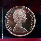1966 Canada Silver Dollar BU/Proof Like In Acrylic  ￼