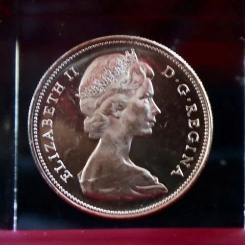 1966 Canada Silver Dollar BU/Proof Like In Acrylic  ￼