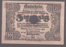 Döbeln, Bezirksverband; 20 Mark vom 8. November 1918