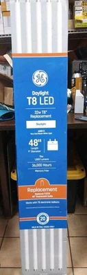 GE Replacement LED Tube 32 -Watt EQ T8 Daylight LED Tube Light Bulb 20 -Pack