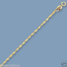 1mm Twisted Singapore Sparkle Chain Necklace REAL Solid 14K Yellow Gold 