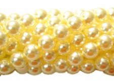 50 Vanilla Czech Glass Round Pearl Beads 8MM