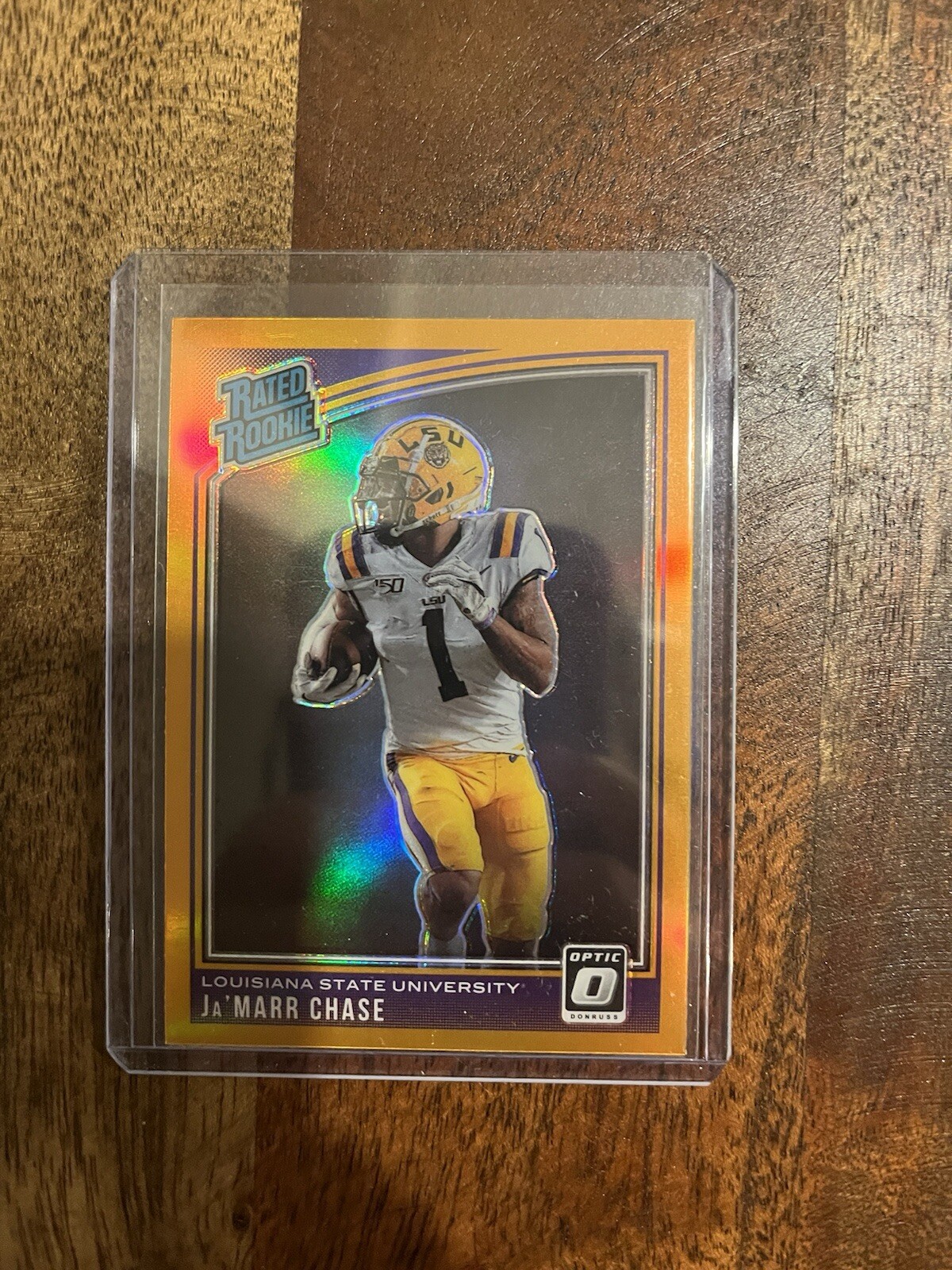 Ja’marr Chase 2021 Panini Chronicles Draft Picks Donruss Optic Orange Holo 