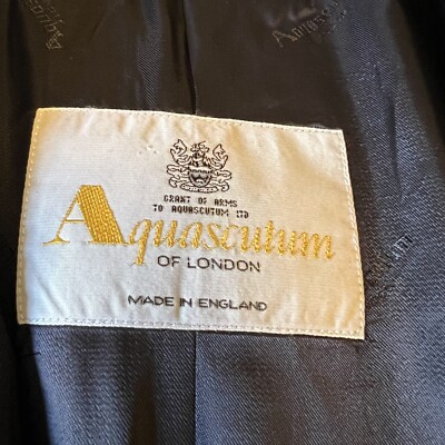 Vintage Aquascutum Blazer Jacket Classic Navy Blue 100% Wool Made