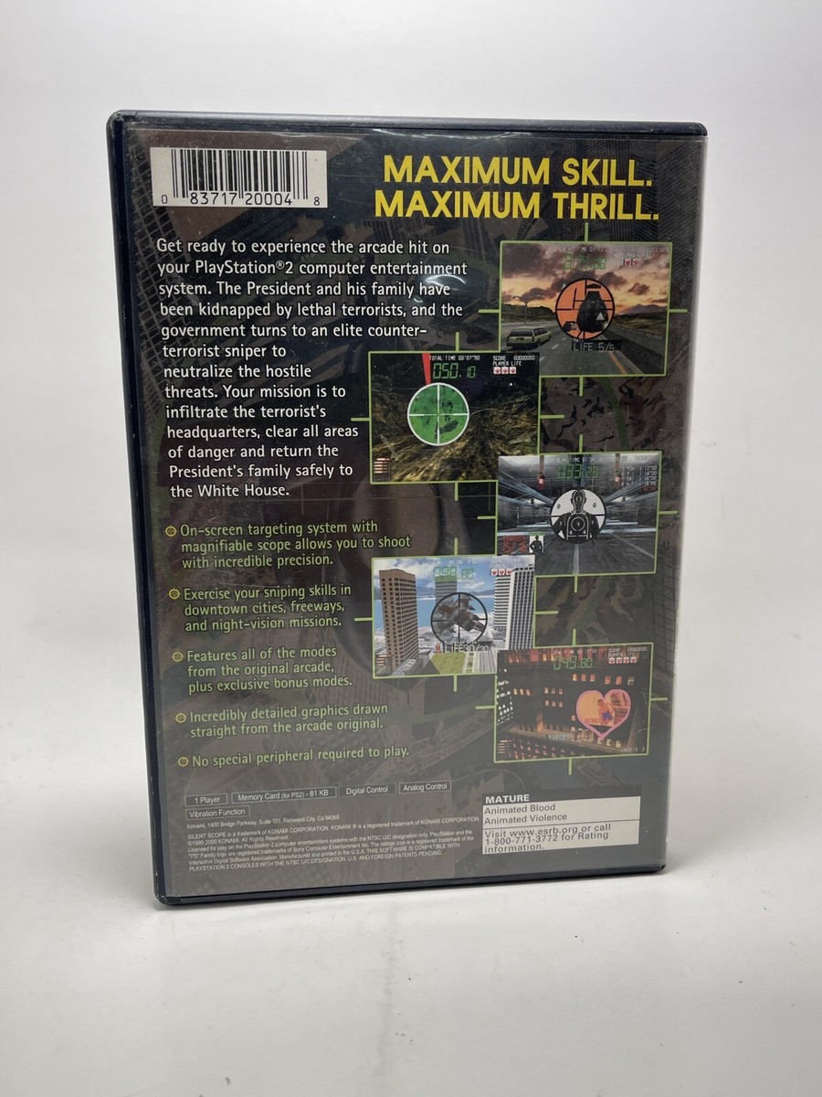 Silent Scope PlayStation 2 PS2 Complete CIB Konami Game Wear On