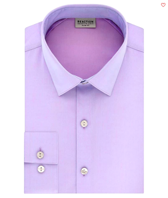 Kenneth Cole NY Stretch Collar Regular Fit Dress Shirt, Lilac 16 (32/33) L