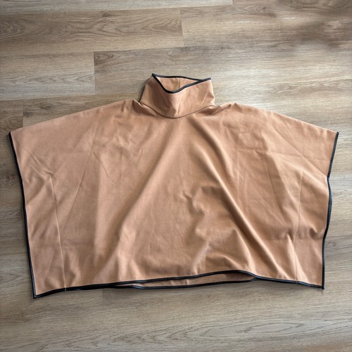 Tuckernuck Piper Poncho Camel tan Funnel Neck leather trim one size pullover - Picture 9 of 10