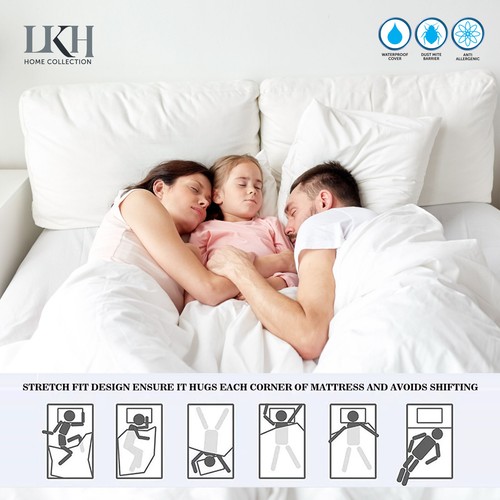 MATRATZENBEZUG SCHUTZ WASSERDICHT BETT EINBAULAKEN EINZELN DOPPEL KÖNIGSGRÖSSE - Bild 12 von 12