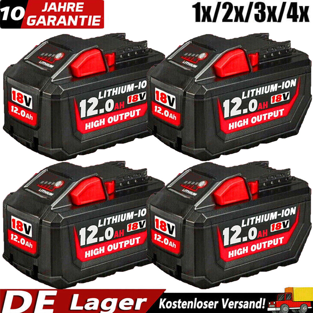 4x Batería Original Para Milwaukee M18 M18B5 18V XC 12.0Ah 48-11-1860 Batería de Repuesto