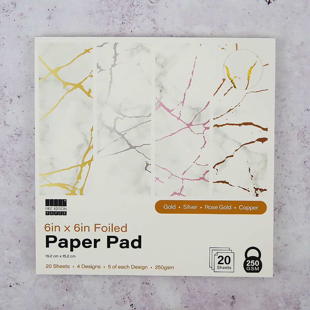 White Marble Foil  - First Edition - 6x6 Paper Pad - 20 Sheets