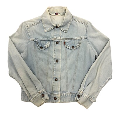 Vintage Levi's Denim Trucker Jacke Blau Damen XS Orange Tab 90er