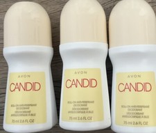 AVON CANDID ROLL-ON DEODORANT 2.6 OZ EACH 3 Pack