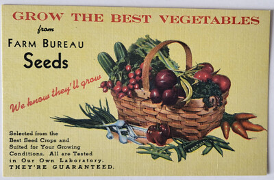 VTG 1943 ADVERTISING PC FARM BUREAU GARDEN SEEDS LANSING MI FOR FFA BENEFIT  NOS | eBay
